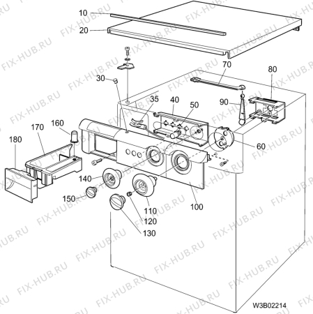 Взрыв-схема стиральной машины Elektro Helios TF826-1 - Схема узла W30 Panel,User manual B
