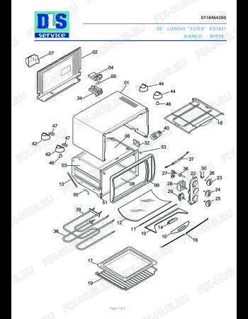 Схема №1 EO 1837 с изображением Электрорегулятор для плиты (духовки) DELONGHI 5918127500