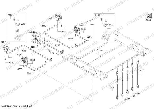 Схема №3 NGM8065UC bosch с изображением Коллектор для плиты (духовки) Bosch 00796273