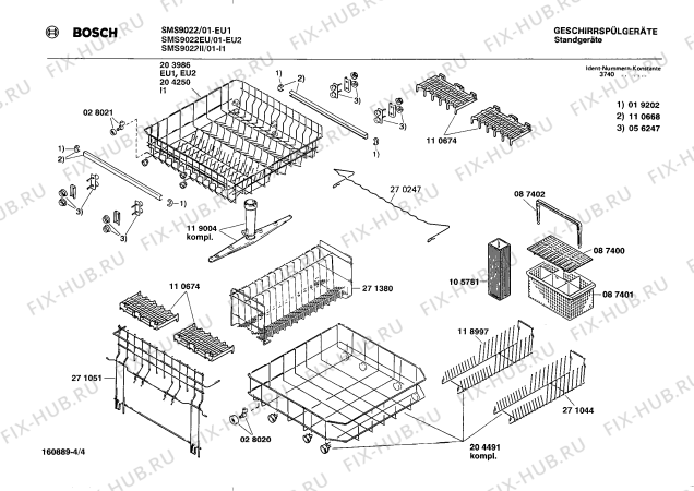 Взрыв-схема посудомоечной машины Bosch SMS9022EU - Схема узла 04