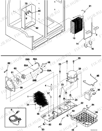 Взрыв-схема холодильника Electrolux ERL6296SK4 - Схема узла Cooling system 017