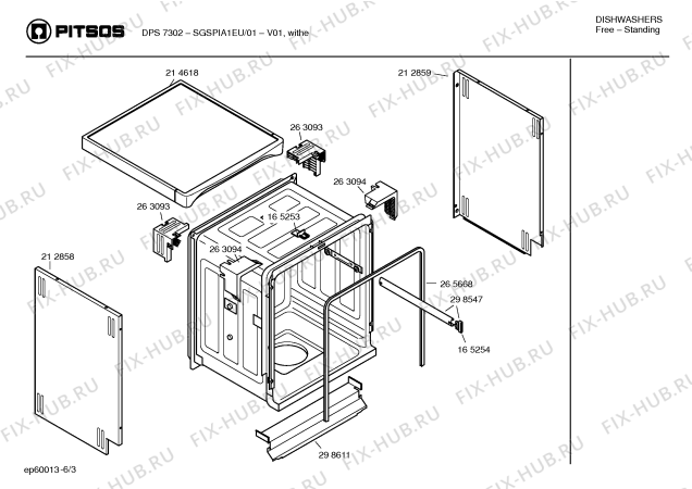 Взрыв-схема посудомоечной машины Pitsos SGSPIA1EU DPS7302 - Схема узла 03
