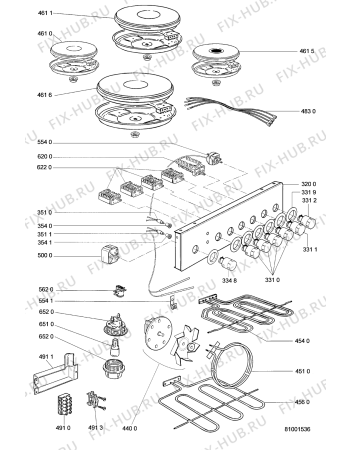 Схема №1 ACM 360/1 D с изображением Дверца для плиты (духовки) Whirlpool 481945058431