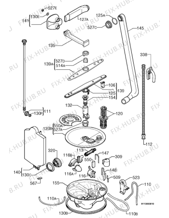 Взрыв-схема посудомоечной машины Tricity Bendix DH090 - Схема узла Hydraulic System 272