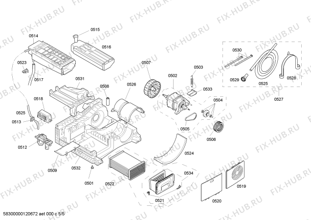 Схема №2 WT46S512FG с изображением Вкладыш для электросушки Siemens 00607632