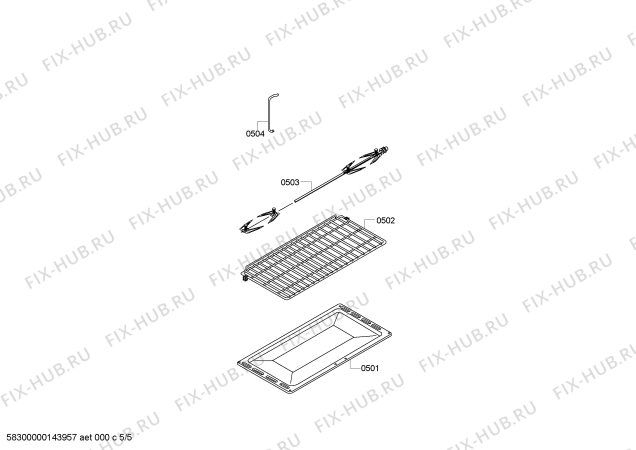 Взрыв-схема плиты (духовки) Siemens HG195510ME - Схема узла 05