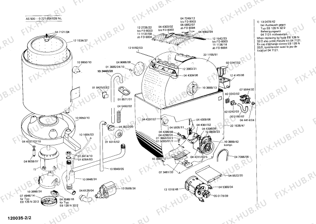 Взрыв-схема стиральной машины Bosch 0721654028 AS500 - Схема узла 02
