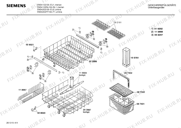 Схема №2 SN54202 с изображением Панель для посудомойки Siemens 00270221