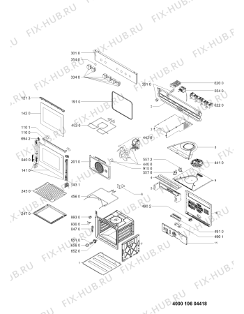 Схема №1 AKP 543 WH с изображением Обшивка для плиты (духовки) Whirlpool 481010531208