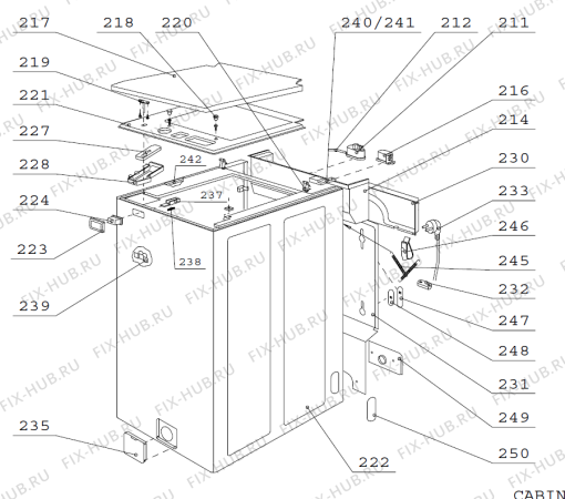 Взрыв-схема стиральной машины Gorenje W512 W512C01A RU   -White 5 kg (900002952, W512C01A) - Схема узла 02