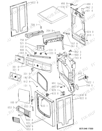 Схема №2 AWZ 8460 с изображением Обшивка для сушильной машины Whirlpool 481245310743