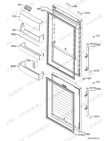 Взрыв-схема холодильника Electrolux EN8000X - Схема узла Door 003