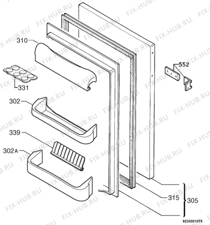 Взрыв-схема холодильника Rex FI161H - Схема узла Door 003