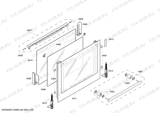Схема №4 HEN300540 с изображением Панель управления для плиты (духовки) Bosch 00660044