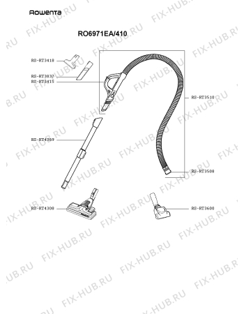 Взрыв-схема пылесоса Rowenta RO6971EA/410 - Схема узла 7P005490.7P3