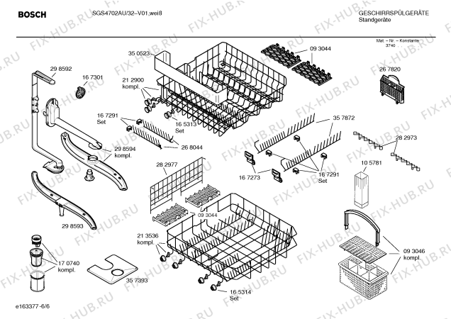 Схема №4 SGI4705AU с изображением Инструкция по эксплуатации для посудомоечной машины Bosch 00529277