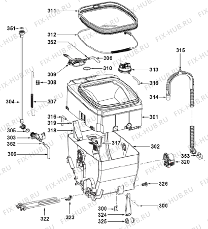 Схема №1 WT63130 (242710, MAEN01052112121) с изображением Гидрошланг для стиралки Gorenje 792776