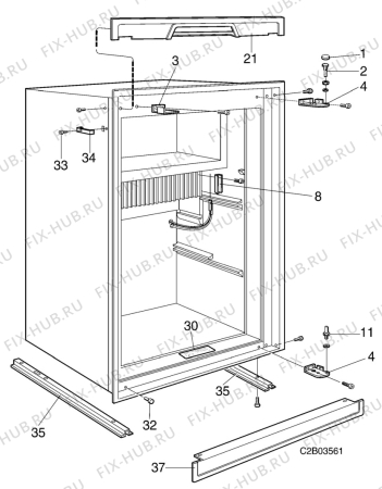 Взрыв-схема холодильника Electrolux RM2453 - Схема узла C20 Cabinet  B