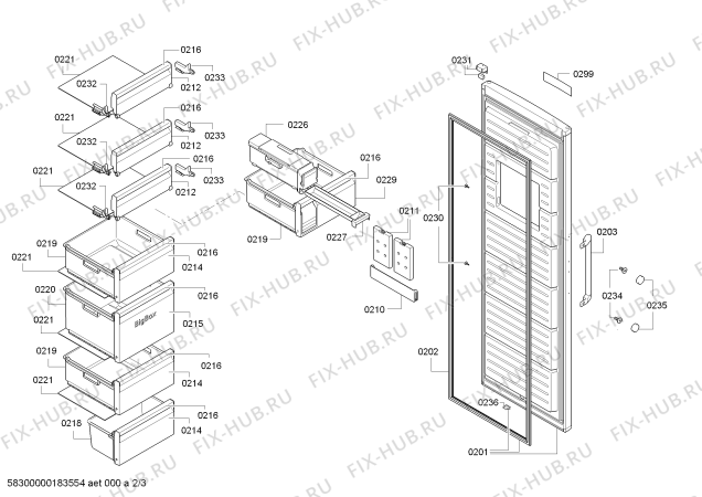 Взрыв-схема холодильника Bosch GSN58AW41 - Схема узла 02