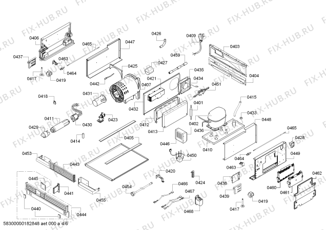 Схема №6 FI24DP32 с изображением Крышка для холодильника Bosch 00749396