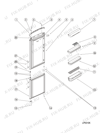 Взрыв-схема холодильника Hotpoint-Ariston RMBA11851SBFH (F066596) - Схема узла