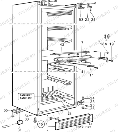 Взрыв-схема холодильника Aeg A1859-4FFP - Схема узла C10 Cabinet