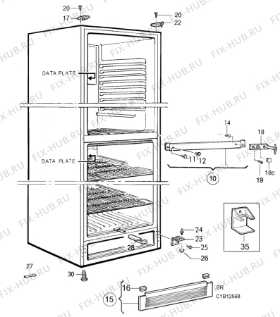 Взрыв-схема холодильника Electrolux ER8501B - Схема узла C10 Cabinet