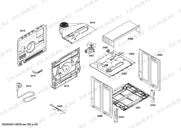 Взрыв-схема плиты (духовки) Bosch HBA23B222E Horno.BO.2d.b2.E0_CIF.f_glass.blanco - Схема узла 04