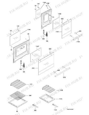 Взрыв-схема плиты (духовки) Zanussi Electrolux ZCM1031X - Схема узла Section 3