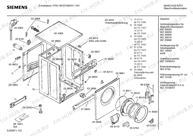 Схема №5 WH37930 Extraklasse 3793 с изображением Вставка для ручки для стиральной машины Siemens 00095718