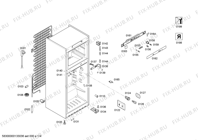 Схема №4 KDN32X43 с изображением Дверь для холодильника Bosch 00247141