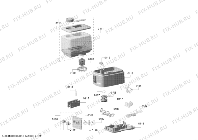 Схема №1 ZAHA2305 с изображением Трансформатор для электроувлажнителя воздуха Zelmer 00793193