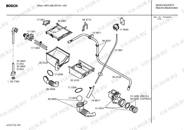 Схема №4 WFL2061BY с изображением Инструкция по установке и эксплуатации для стиральной машины Bosch 00525234