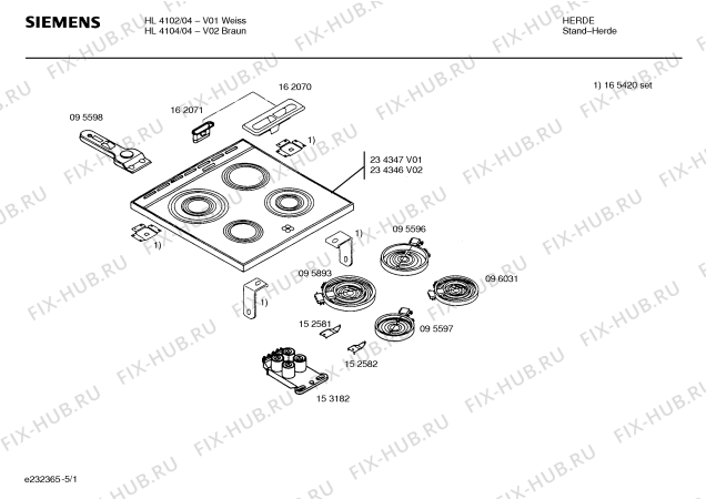 Схема №3 HL4104 с изображением Стеклокерамика для электропечи Siemens 00234346