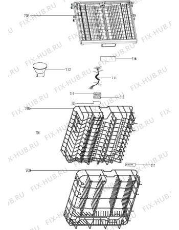 Схема №5 GCX 112 FD с изображением Холдер для посудомойки Whirlpool 482000018977