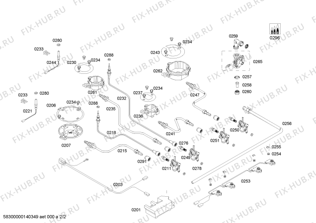 Схема №2 PCI815B80J ENC.PCI815B80J 3G+1W BO76F IH5 с изображением Варочная панель для духового шкафа Bosch 00683368