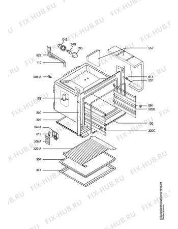 Взрыв-схема плиты (духовки) Aeg CE4200-1-B - Схема узла Oven