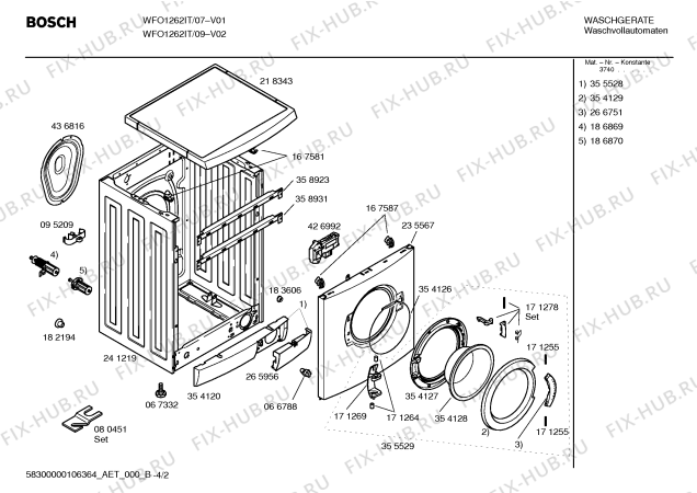 Схема №4 WFO1262IT Maxx WFO 1262 с изображением Панель управления для стиральной машины Bosch 00440161