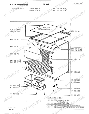 Взрыв-схема холодильника Aeg 621 030 108 GB - Схема узла Section1