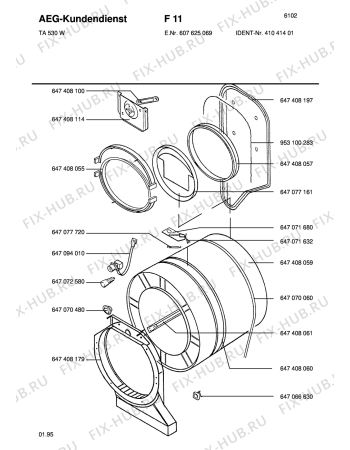 Взрыв-схема стиральной машины Blomberg TA 530-W 410,414,01 - Схема узла Section2