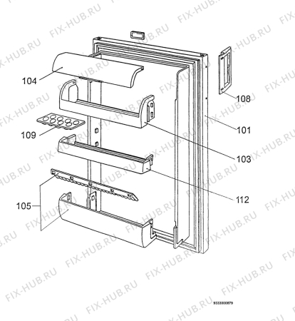 Взрыв-схема холодильника Zanussi ZF1603 - Схема узла Door 003