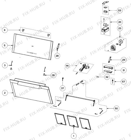 Взрыв-схема вытяжки Aeg Electrolux DD9996-B - Схема узла Section 1