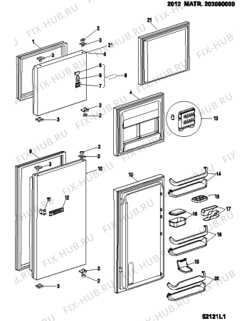 Взрыв-схема холодильника Hotpoint-Ariston BD2622SHA (F078274) - Схема узла