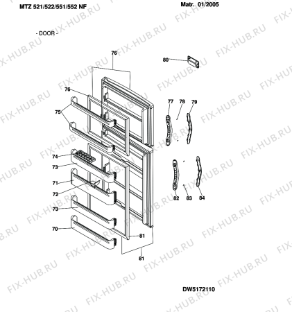 Взрыв-схема холодильника Ariston MTZ551NFT (F034856) - Схема узла