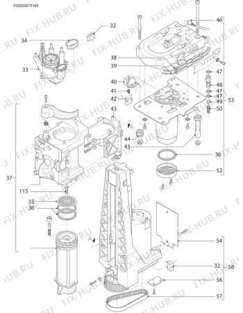 Схема №3 PE4571-M с изображением Корпусная деталь для кофеварки (кофемашины) Aeg 4055304176