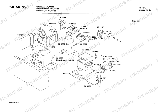 Взрыв-схема плиты (духовки) Siemens HE880231 - Схема узла 04