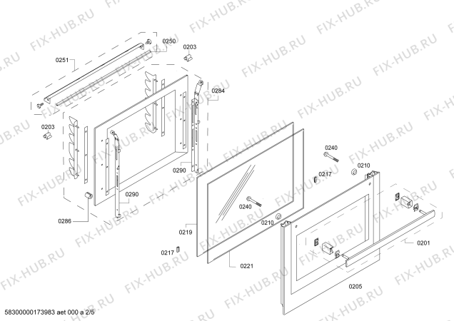 Схема №5 HBA64A260F с изображением Блок подключения для духового шкафа Bosch 00619834