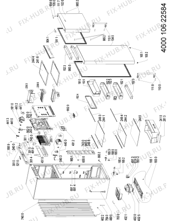 Схема №1 DPA 41 NFW с изображением Вложение для холодильной камеры Whirlpool 481010458759