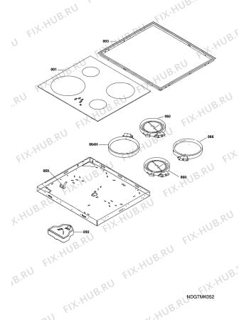 Схема №1 6400K-MN 69D с изображением Керамическая поверхность для плиты (духовки) Aeg 3306511001
