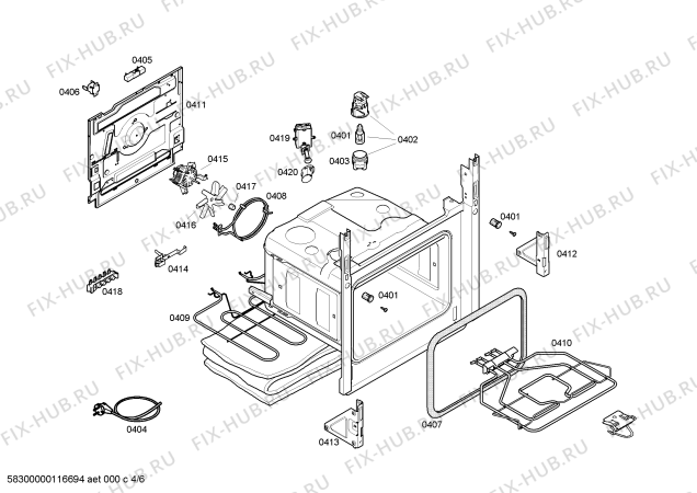 Взрыв-схема плиты (духовки) Bosch HSV74D020F - Схема узла 04